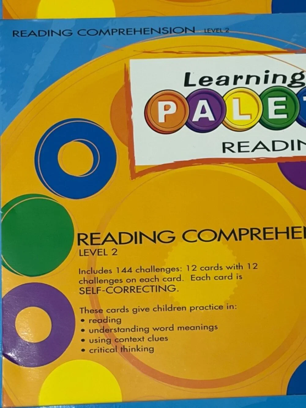 READING Level 2- Learning Palette 1 Bases & 3 Card Packs Center Activity Set D